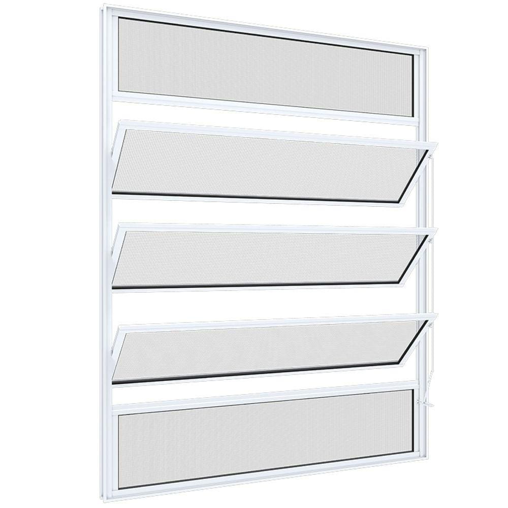 Janela Basculante sem Grade Riobras Alumínio 100cmx80cm Branco
