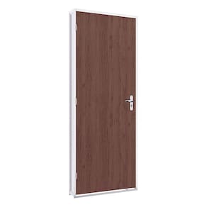 Porta de Giro com Batente em Aço e Folha Tabaco Riobras Pronta 215cmx75cm Branco