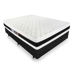 Cama Box Casal + Colchão De Espuma D45 - Castor - Black White Double Face - 138x188x62cm