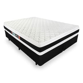 Cama Box Super King + Colchão De Espuma D45 - Castor - Black White Double Face - 193x203x62cm