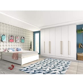 Quarto de Casal Completo com Guarda Roupa e Cama Espresso