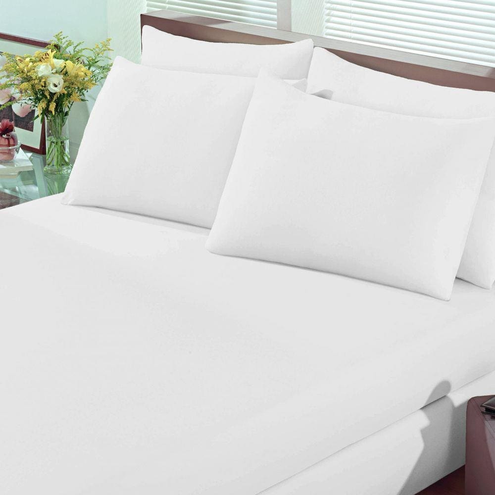 Lençol Avulso Solteiro Basic Rolinho Malha Liso Buettner Branco