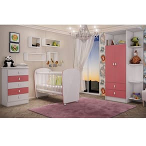 Quarto de Bebê Completo Leãozinho com Guarda Roupa 2 Portas, Cômoda e Berço Espresso Móveis