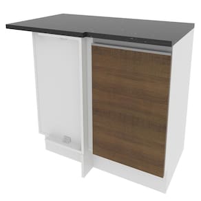 Balcão de Canto Madesa Acordes 100% MDF 1 Porta - Branco/Rustic