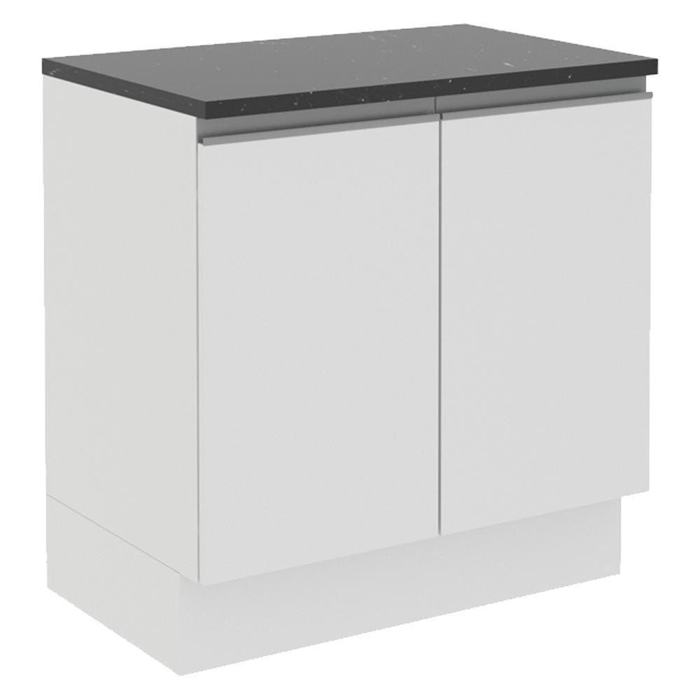 Balcão Madesa Acordes 100% MDF 80 cm - 2 Portas Branco Brilho