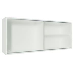 Armário Aéreo Madesa Acordes 100% MDF 2 Portas de Correr de Vidro - Branco