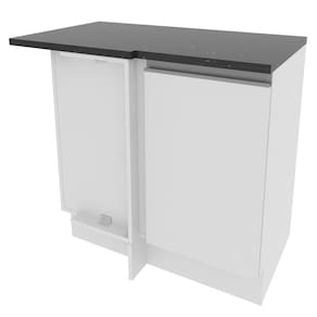 Balcão de Canto Madesa Acordes 100% MDF - 1 Porta Branco Brilho