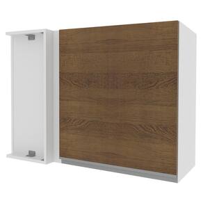 Armário Aéreo de Canto Madesa Acordes 100% MDF 1 Porta - Branco/Rustic