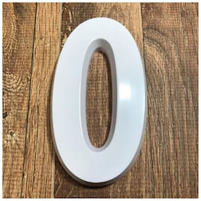 Número Residencial 0 Branco 3d 14cm De Altura