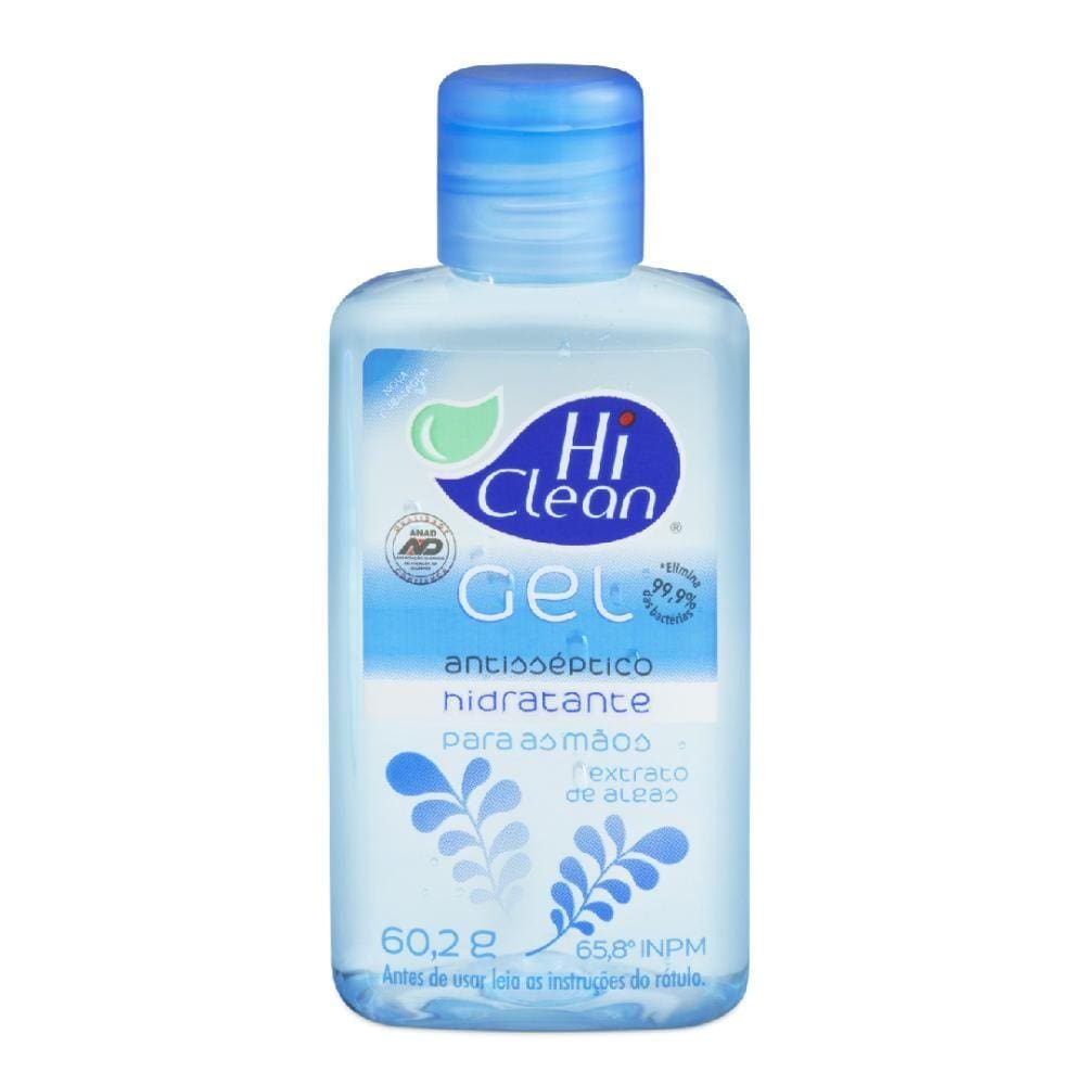 Kit Gel Antisséptico Hi Clean Extrato de Algas 70ml 12un.