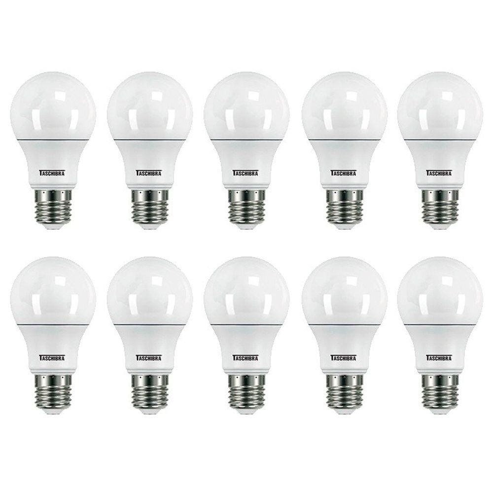 Kit 10 Lâmpadas Led Taschibra TKL 100 17W Bivolt E27 6500K - Luz Branca