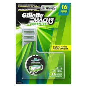 Carga Gillette Mach3 Sensitive com 16 unidades