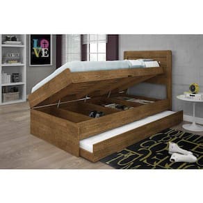 Cama Solteiro Bau Larissa Com cama auxiliar Dani Framar