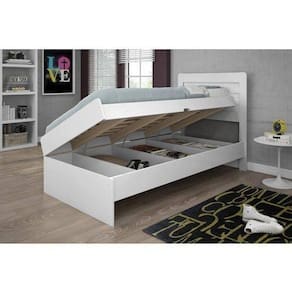 Cama Solteiro Baú Larissa Com Colchão