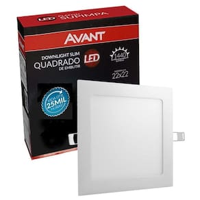 Plafon Led Quadrado 18w Painel Embutir Slim Avant 6500k