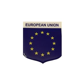 Adesivo Resinado Em Escudo Da Bandeira Da União Européia