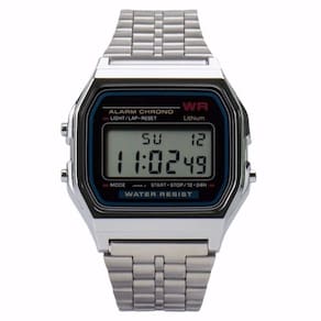 Relógio WR Digital Aço Vintage Unisex - Prata