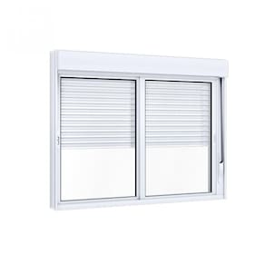Janela Veneziana Alumínio com Persiana Black Out Integrada 2 Folhas Móveis Lucasa Eccellente 120cmx120cm Branco