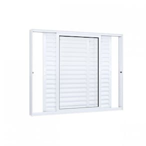 Janela Veneziana Alumínio Lateral 3 Folhas Móveis Lucasa Eccellente  100cmx150cm Branco