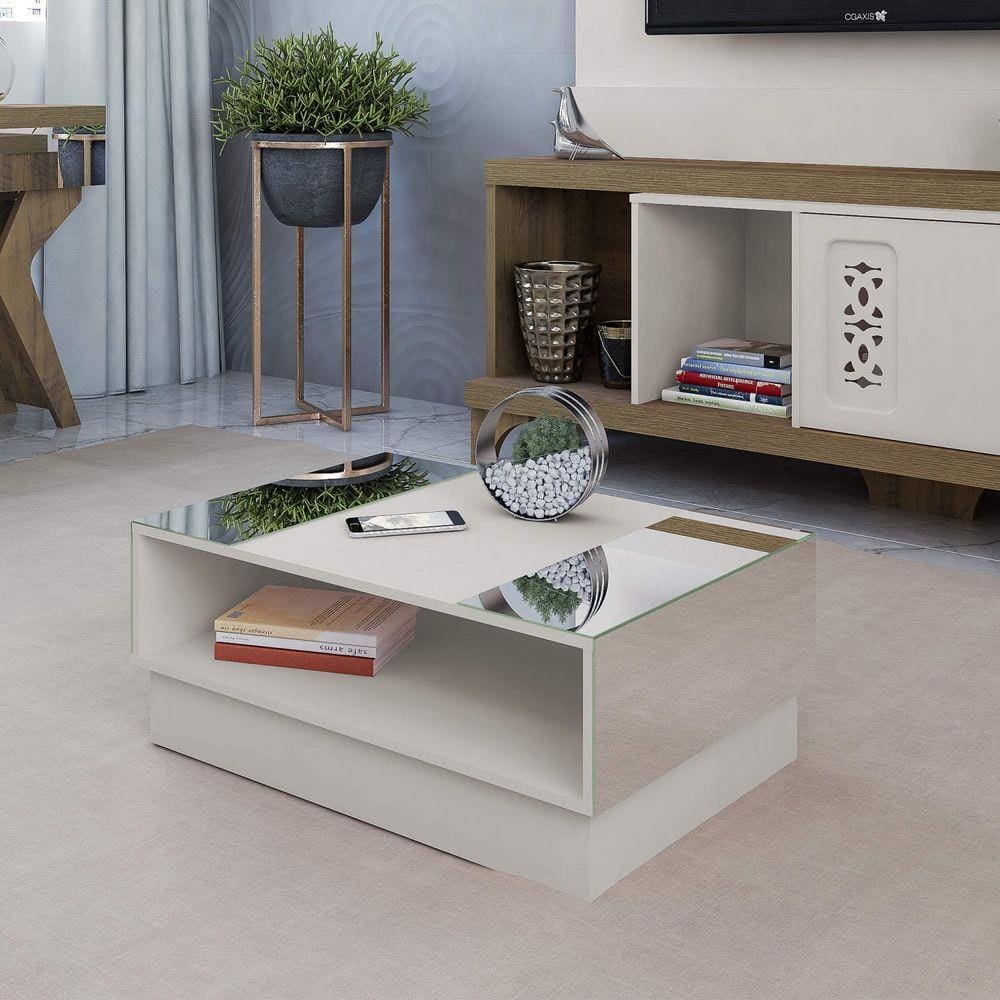 Mesa Centro com Espelho Detroit Artely Off White