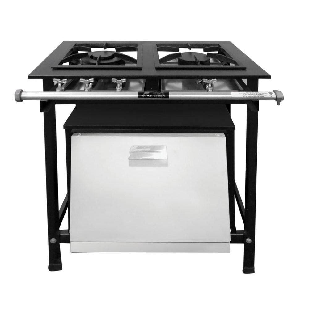 Fogão 2 Bocas Fundiferro Industrial Com Forno Preto - P7