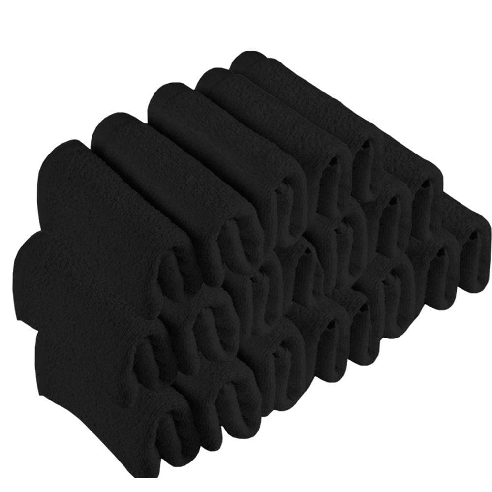 Kit 20 Toalhas de Rosto Para Salão Beleza 100% Algodão 40 x 65 cm Preta