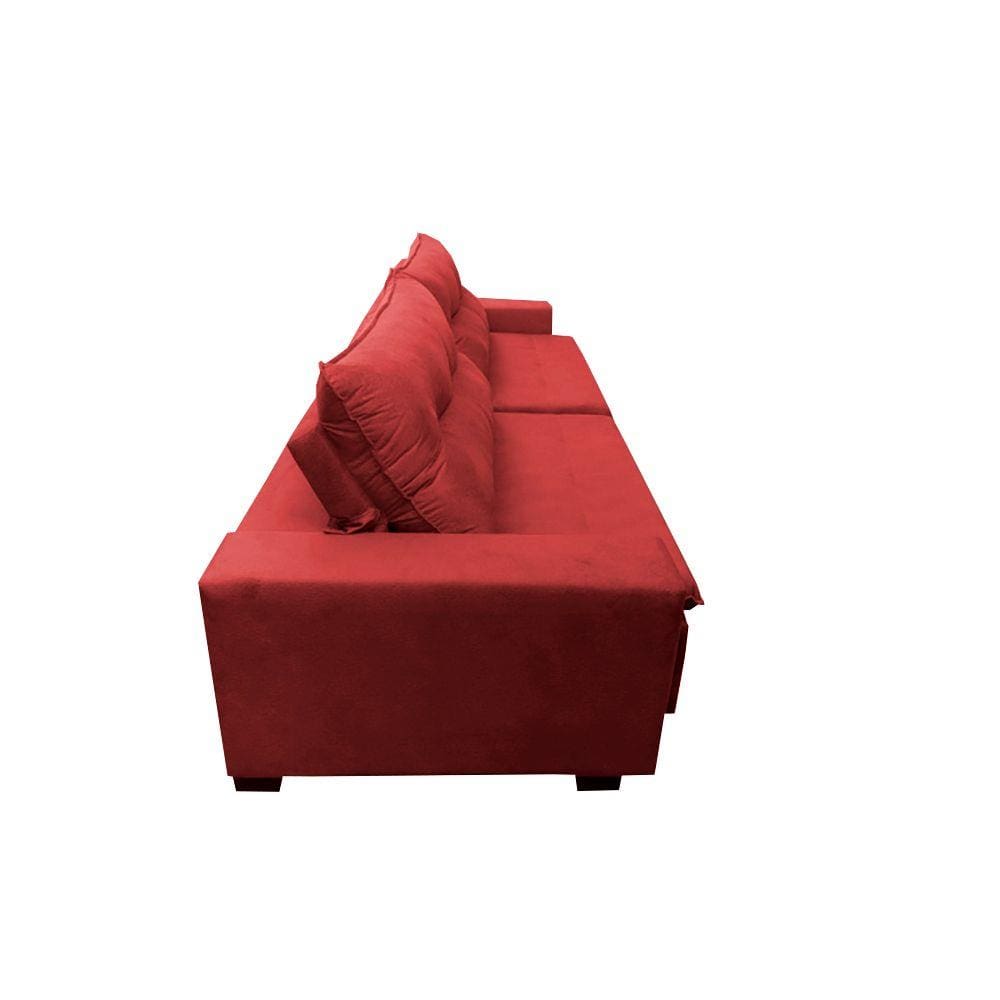Sofá Retrátil e Reclinavel Oklahoma 2,02 Mts Com Molas e Pillow no Assento Tecido Suede - Cama InBox