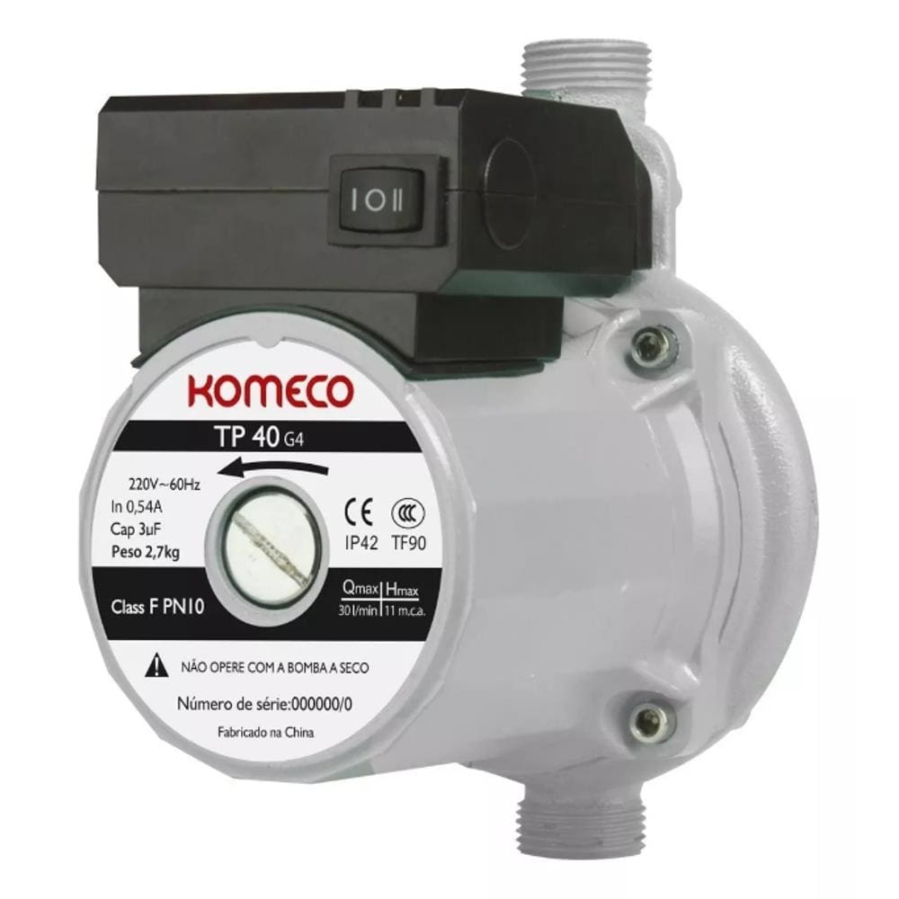 Bomba Pressurizadora TP 40 G4 Ferro 11 m.c.a. 220v Komeco