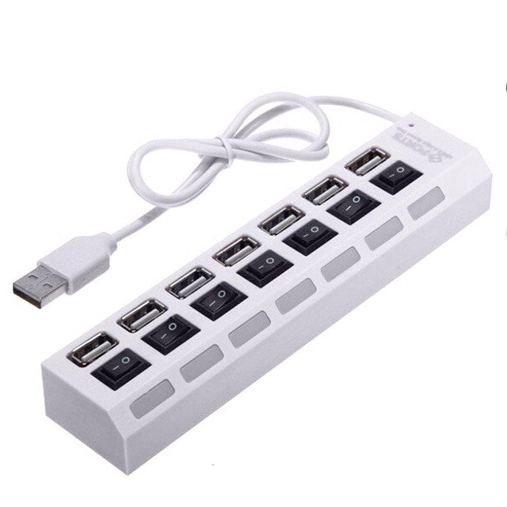 Hub Usb 7 Portas Extensor HiSpeed 480 Mbps Usb 2.0 Branco