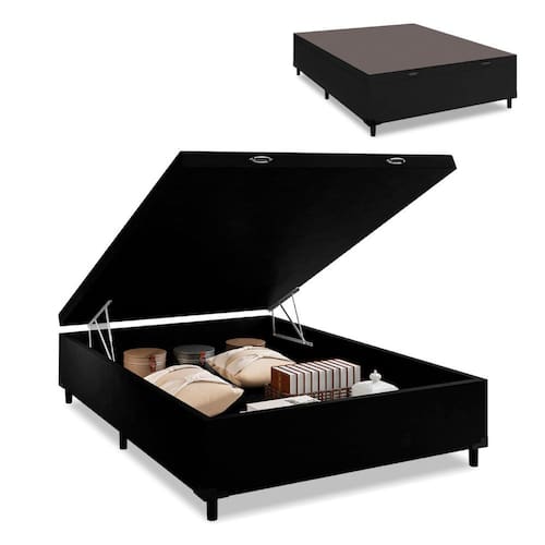 imagem-Cama Box com Baú Casal com 41cm de Altura Prince Preto