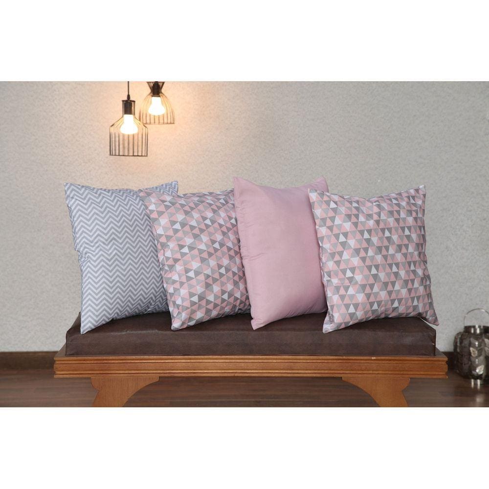 Kit De Almofada Estampa Chevron 04 Peças Rosê