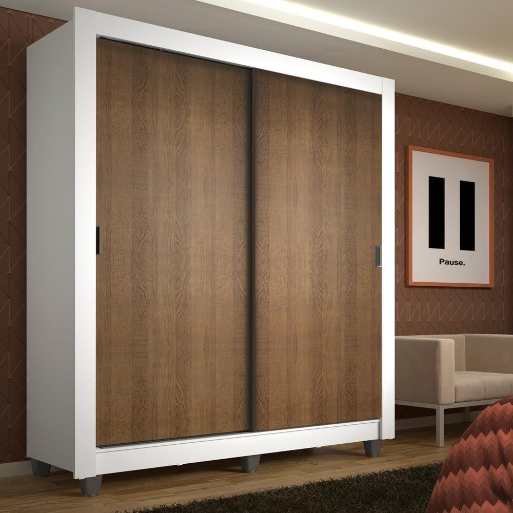 Guarda-Roupa Solteiro Madesa Denver 2 Portas de Correr com Pés
