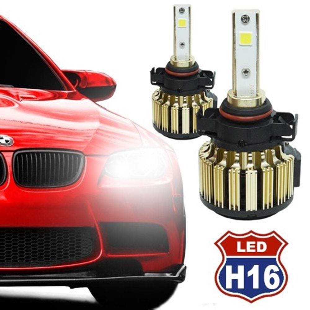 Par Lâmpada Super Led Automotiva Kit 9000 Lumens 12V 24V Farol H16 6000K