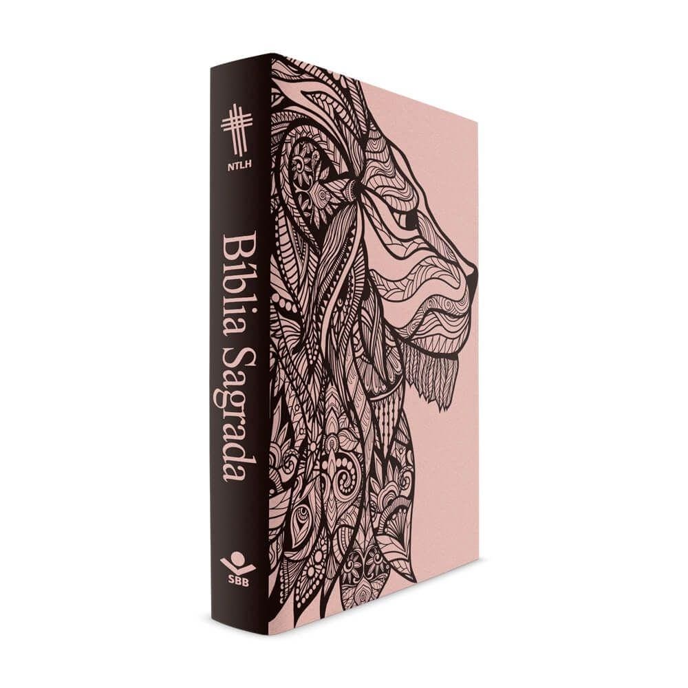Livro - Bíblia Leão Rosa - Capa Dura Luxo - NTLH