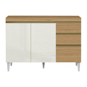 Balcão de Cozinha 3 Portas e 2 Gavetas com Tampo 1,20m Clara Atacama / Off White