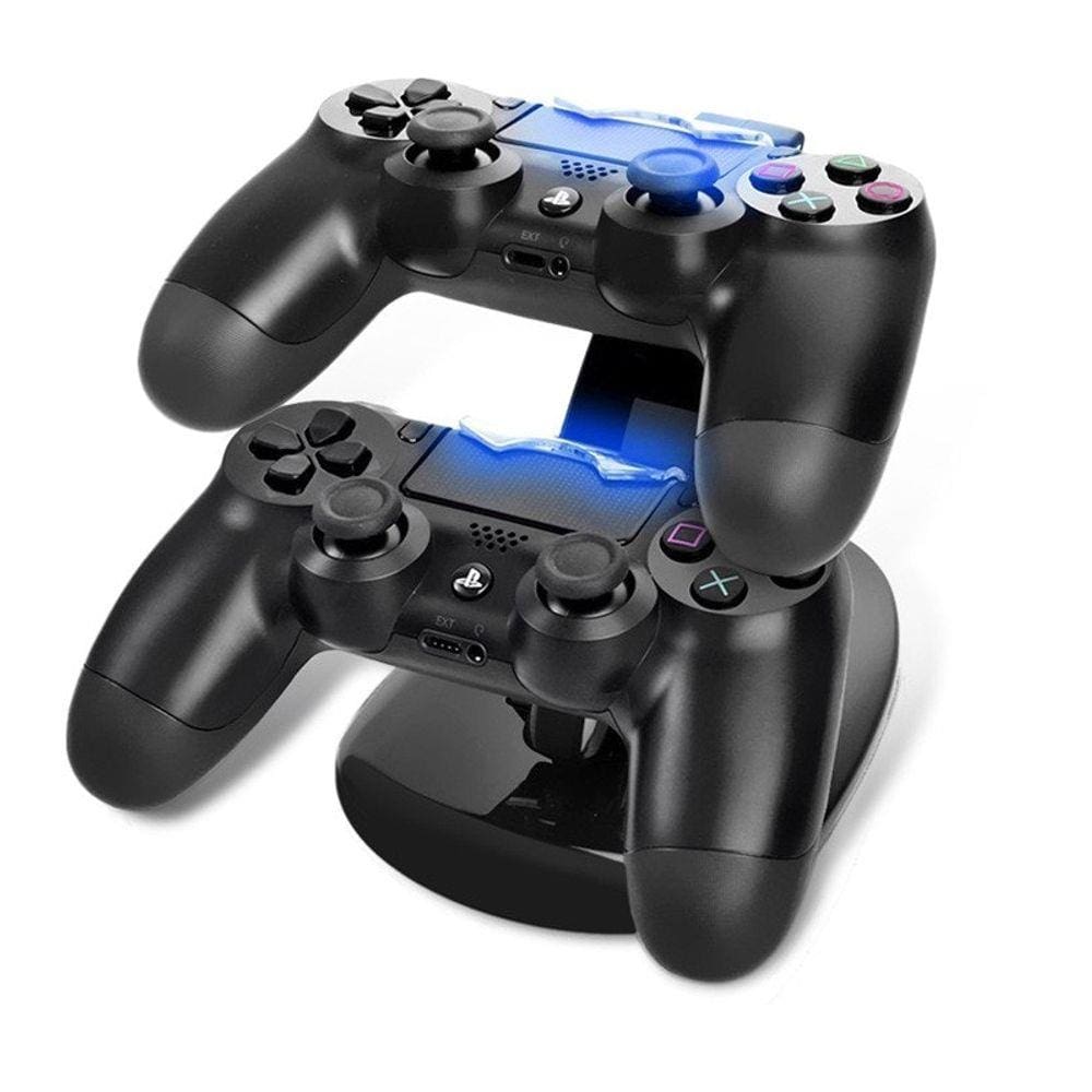 Carregador duplo para controle ps4 Oivo Leds azul