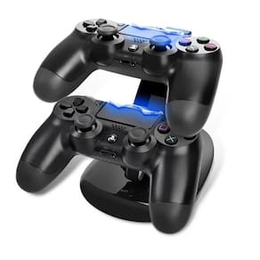 Carregador duplo para controle ps4 Oivo Leds azul