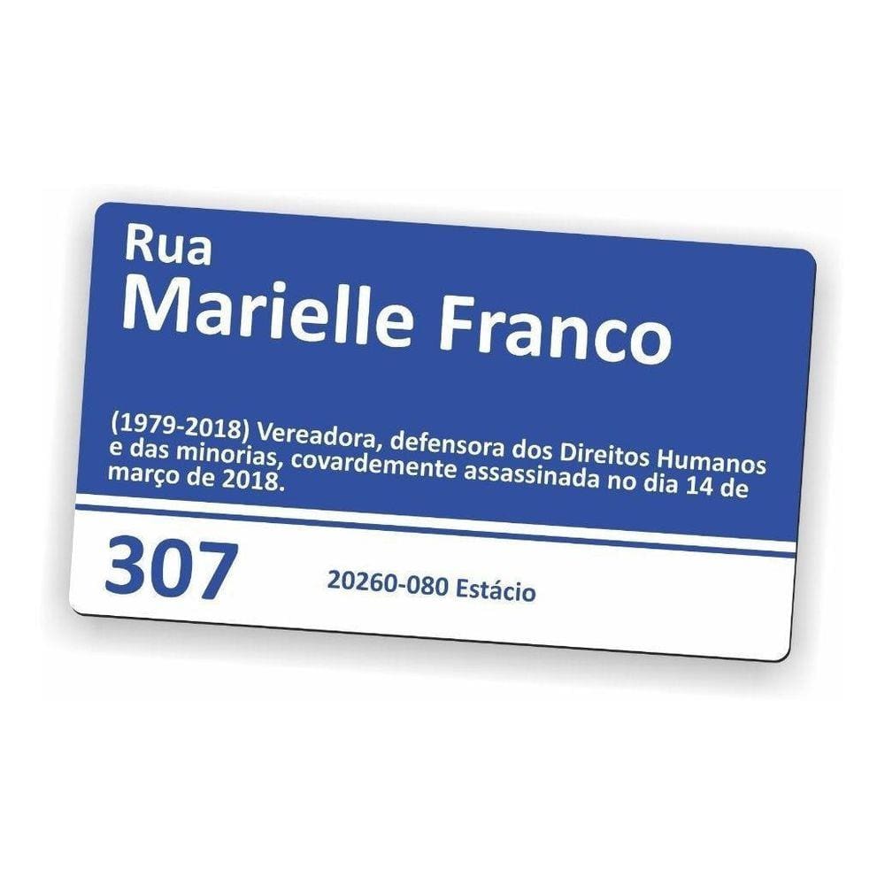 Placa De Rua Marielle Franco Rio De Janeiro 35 Cm X 20 Cm