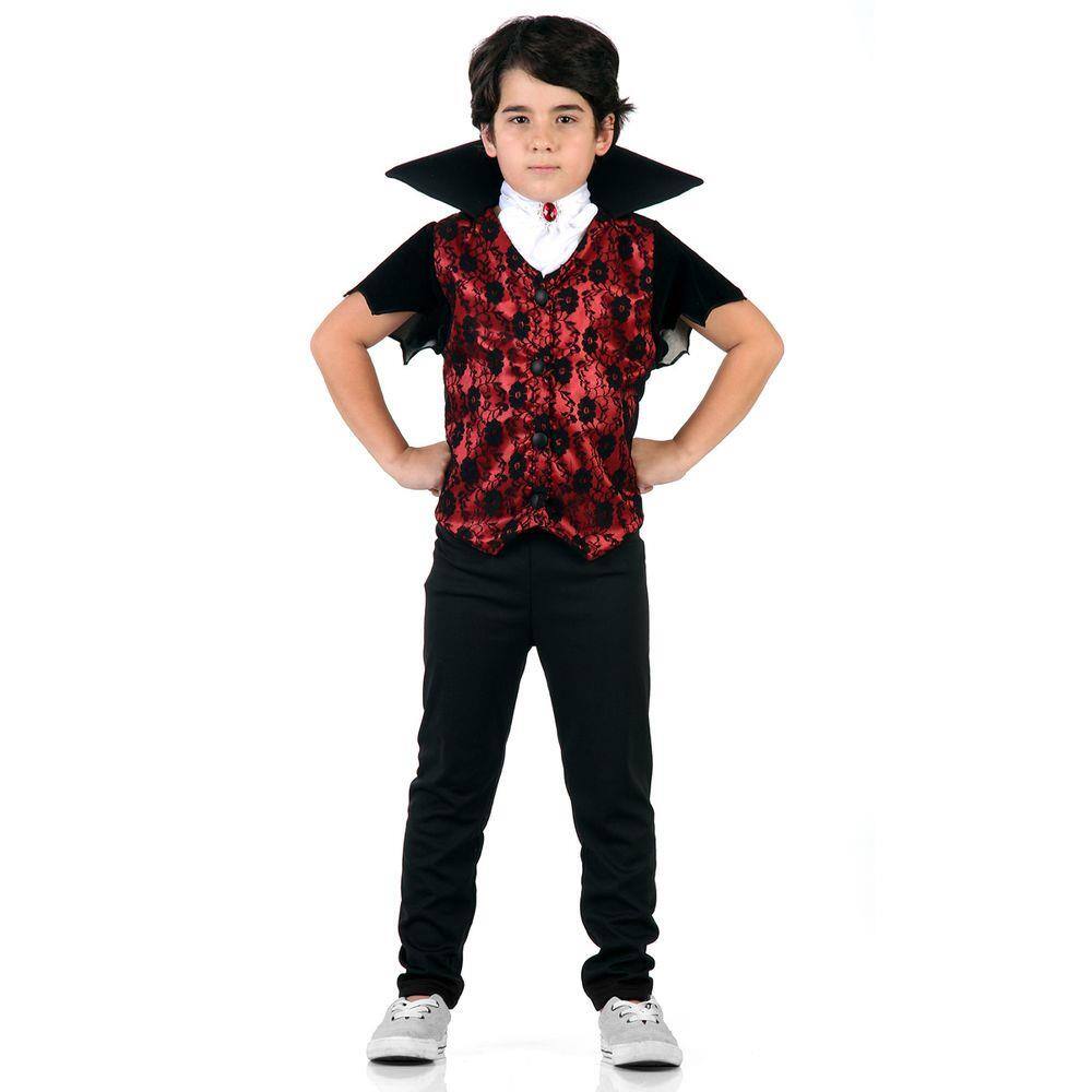 Fantasia Vampiro Stefan Infantil - Halloween no Shoptime