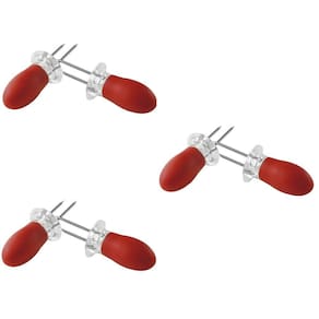 Pegadores (6) de espiga de milho vermelhos silicone