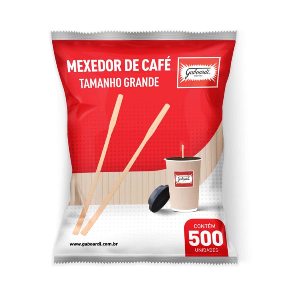 Mexedor de Café de Madeira Grande c/500un Gaboardi