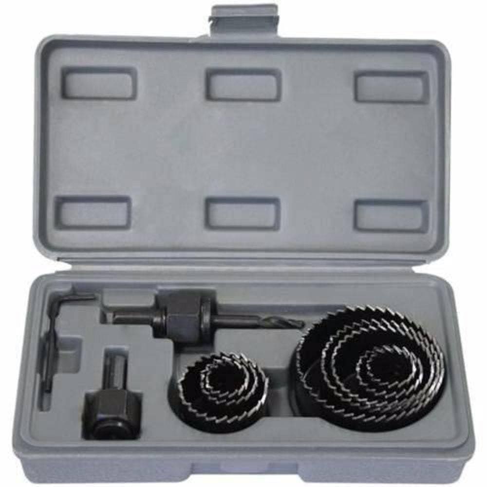 Kit Jogo De Serra Copos 11 Pcs Com Maleta,Mandrial Hexagonal