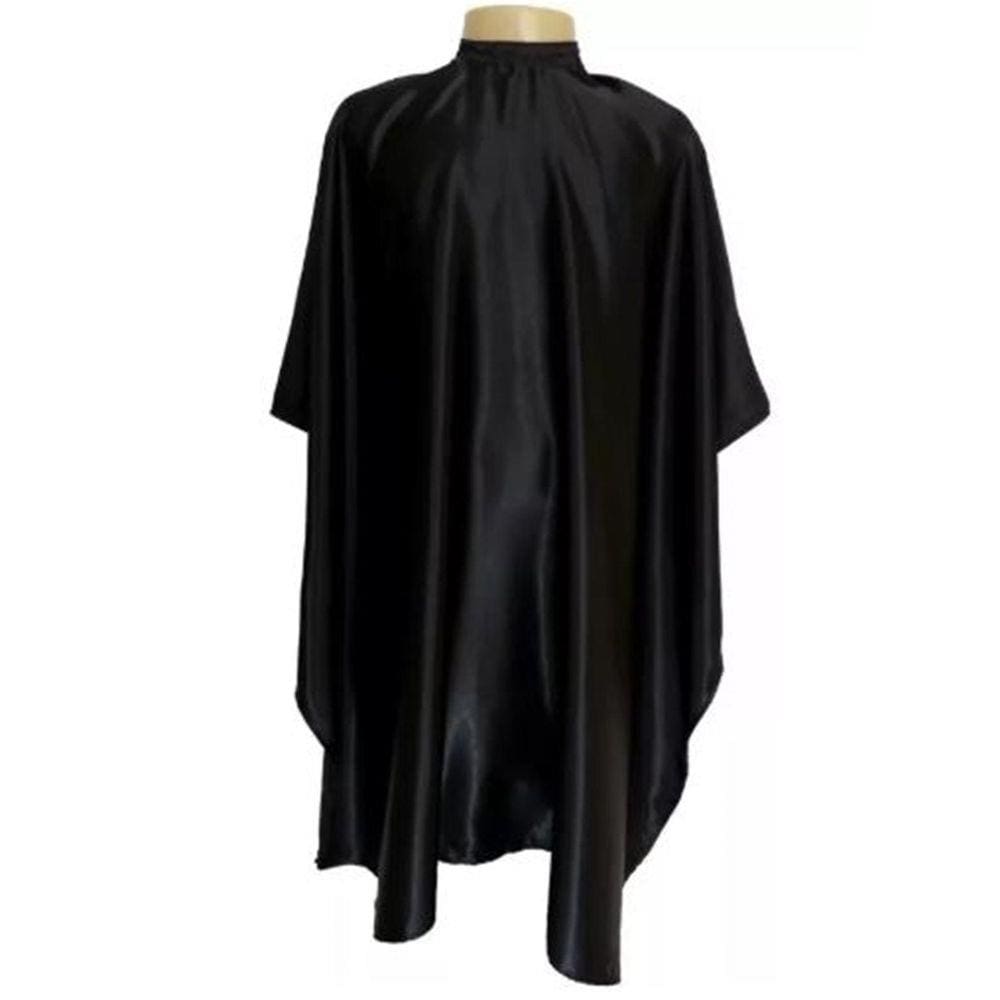 Capa De Corte Cabeleireiro Barbeiro Cetim Preto