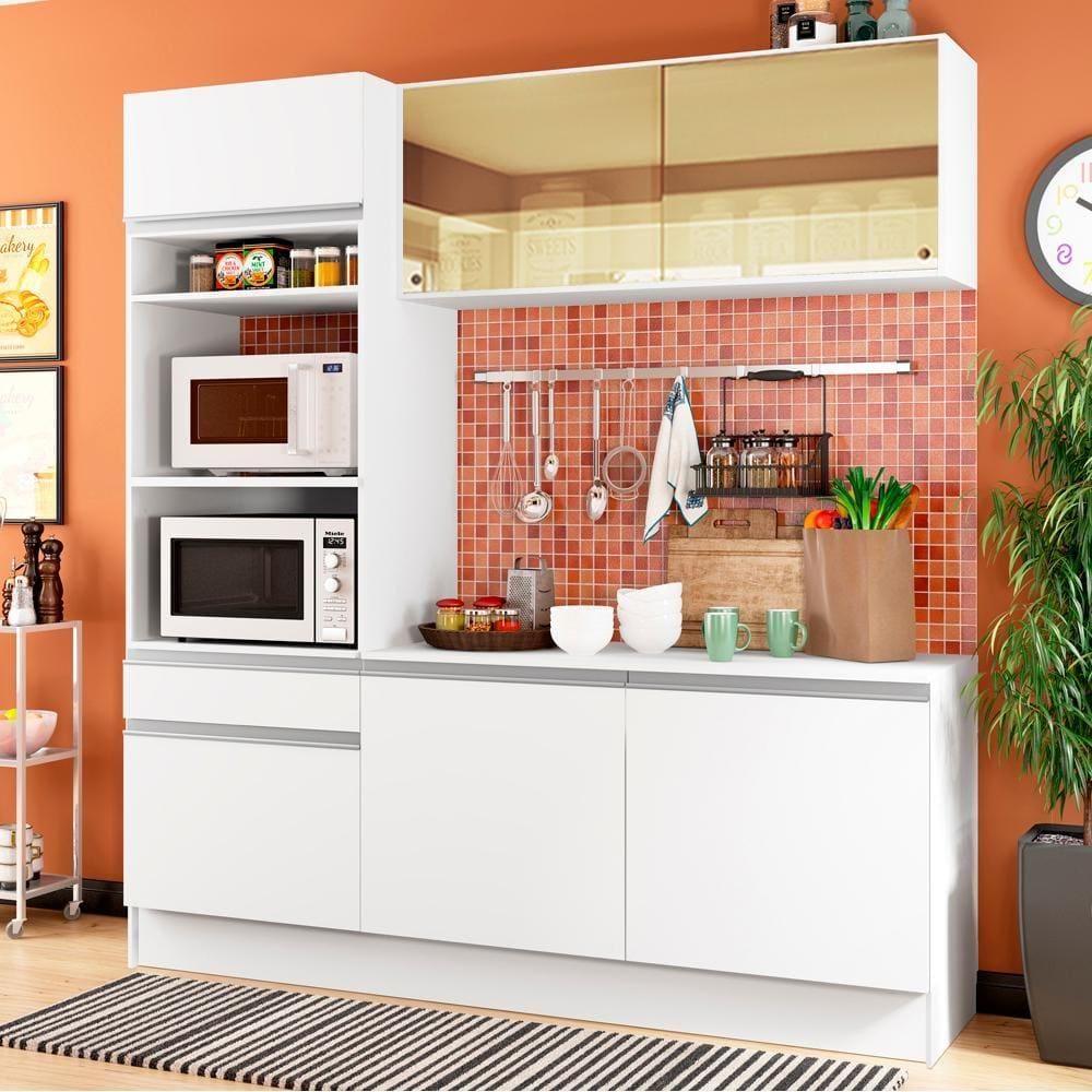 Cozinha Compacta Madesa Diamante com Armário, Balcão e Tampo