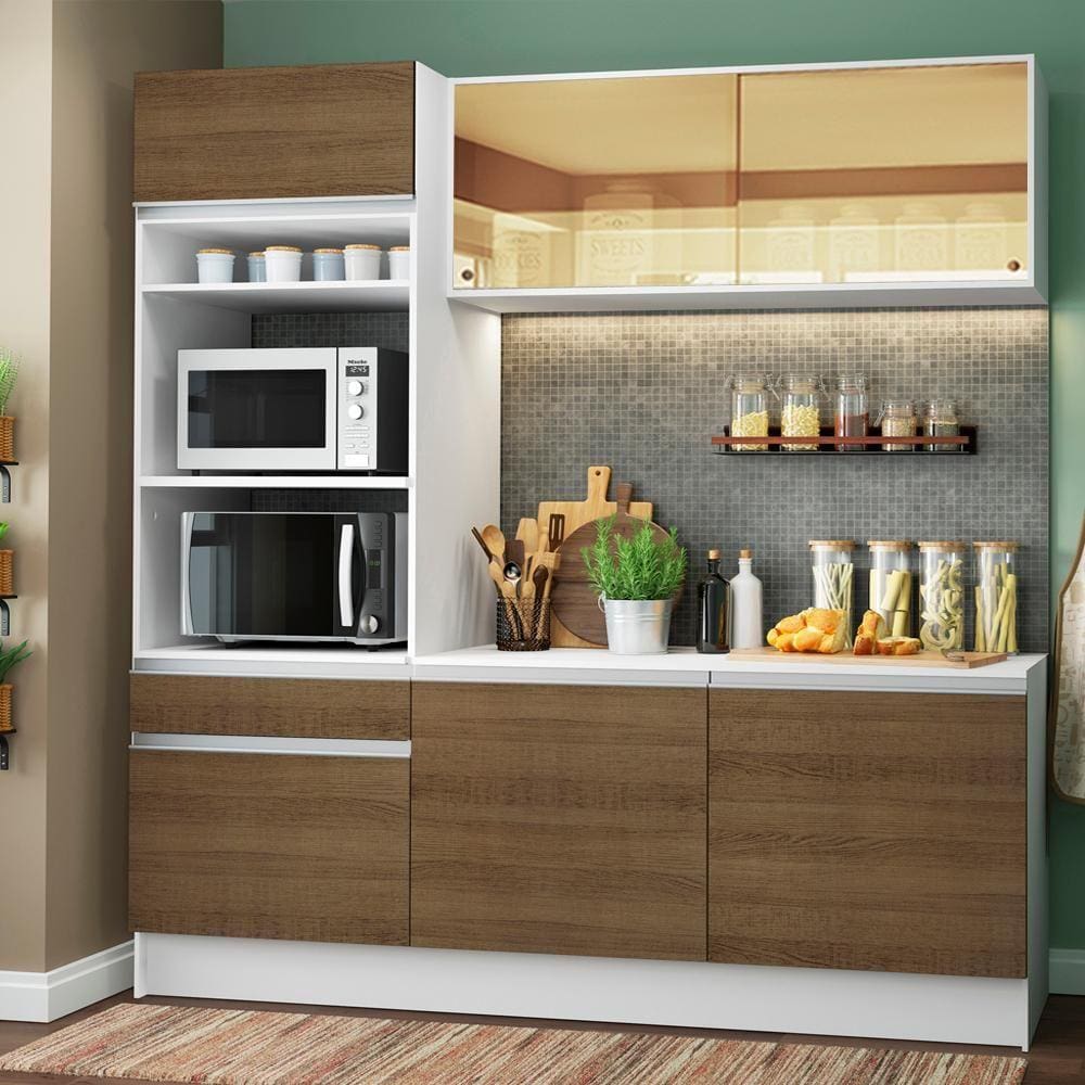 Cozinha Compacta Madesa Diamante com Armário, Balcão e Tampo
