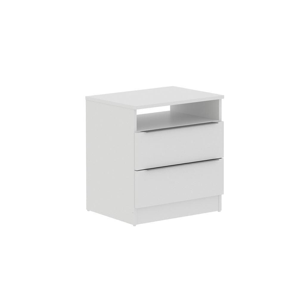 Criado-Mudo 2 Gavetas Branco Madesa