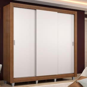 Guarda Roupa Casal Madesa Lyon 3 Portas de Correr 2 Gavetas com Pés