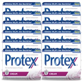 Kit Sabonete em Barra Protex Cream 85g com 12 unidades