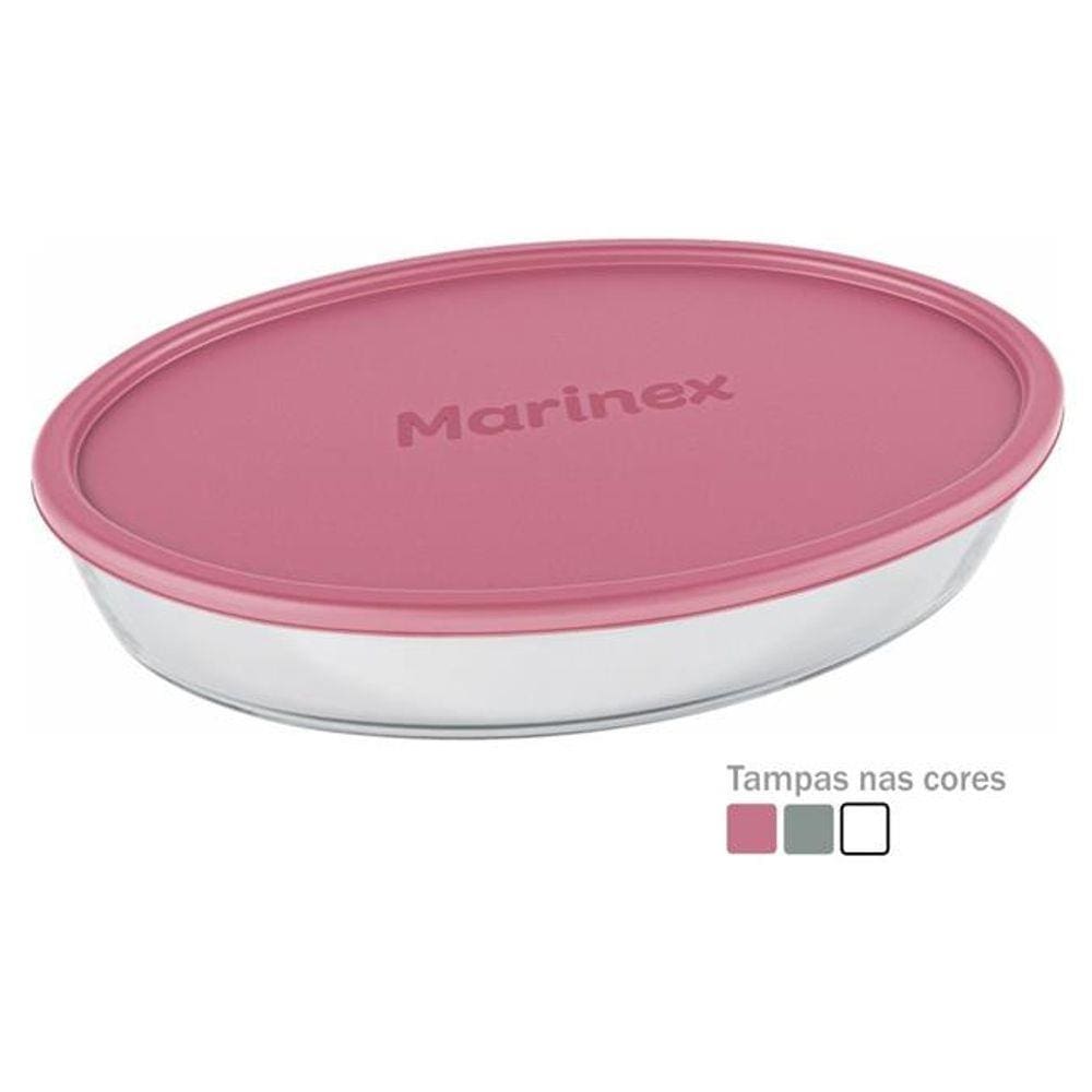 Assadeira Oval Média 3,2L c/ Tampa Plástica Marinex GD16662253N