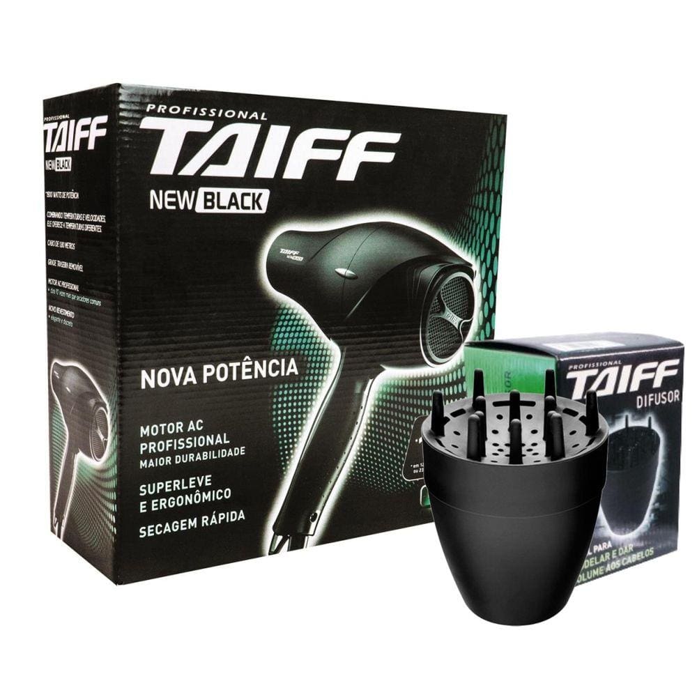 Kit Taiff Secador Profissional New Black 1900W - + Difusor Novo